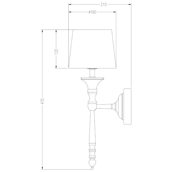 Kinkiet ścienny CLOE RLB94875-1W klasyczny abażurowy chrom biały