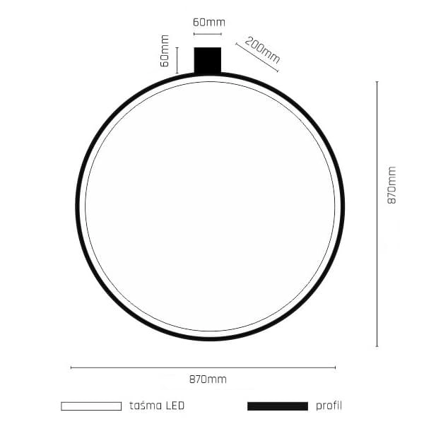 Okrągła lampa ścienna Agaro 4310 LED 26W 3000K metalowa czarna