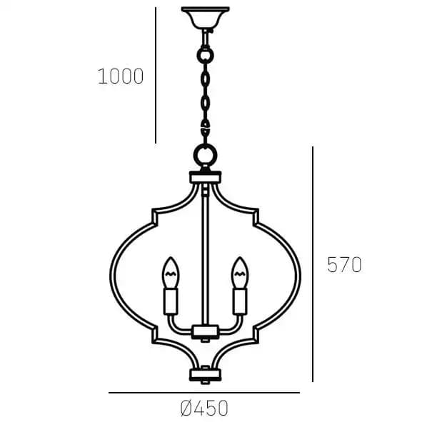 Wisząca lampa Nashville p05179bk Cosmolight pałacowa metal czarna złota
