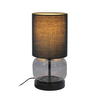 Szklana lampka nocna Dorme TB-63748-BL-SG Italux abażur czarny grafitowy