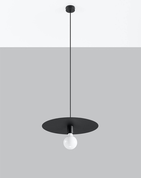 LAMPA wisząca SL.0853 loftowa OPRAWA metalowy zwis czarny dysk