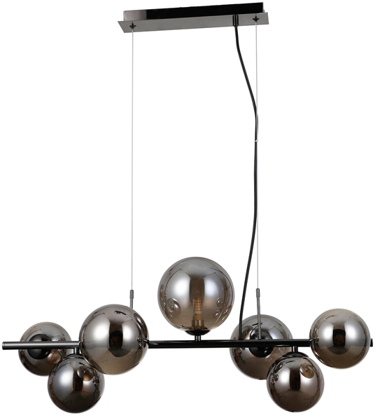 Szklana wisząca lampa Canello PND-406007-7A-BCR czarna