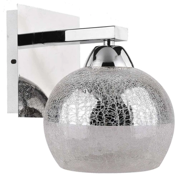 Lampa ścienna CROMINA 21-22240 szklana kula ball chrom przezroczysta