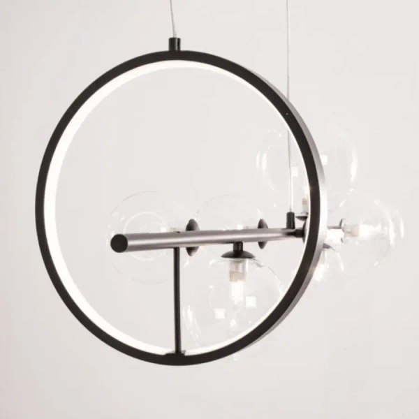 Modernistyczna wisząca lampa 22063 LED 14W 3000K kule ring czarny