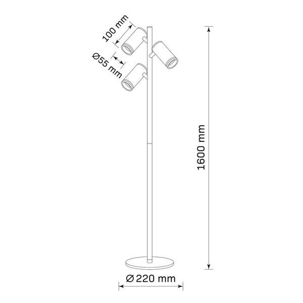 Metalowa lampa podłogowa Paris 326560 Polux tubki do salonu czarna