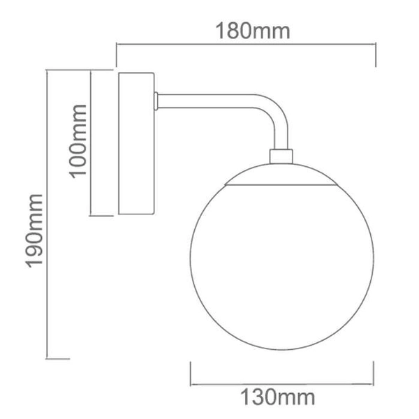 Kinkiet LAMPA ścienna Bao Parette Nero Fume Orlicki Design loftowa OPRAWA szklana kula ball czarna przydymiona