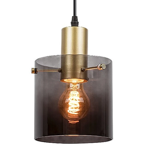 LAMPA wisząca DONATI 5222 Rabalux szklana OPRAWA okrągły zwis przydymiony złoty