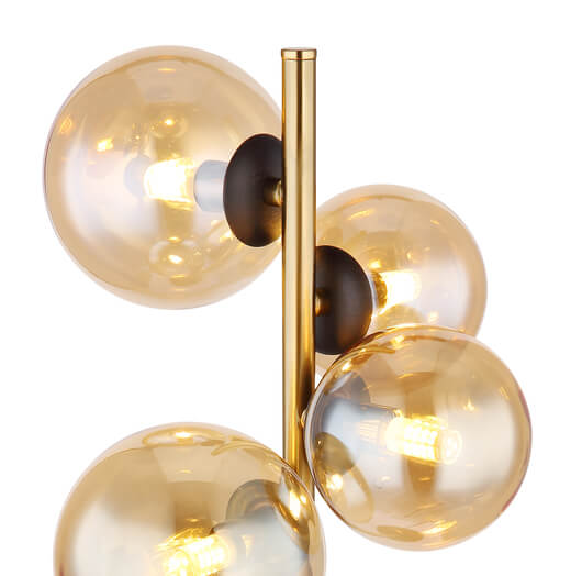 Stojąca lampa Riha 56135-4T LED 3,5W 3000K stołowa czarna bursztynowa