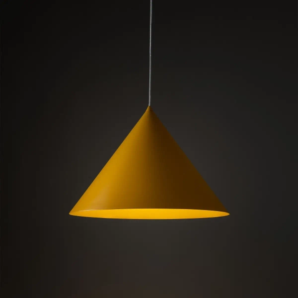 Trójkątna lampa wisząca CONO 10090 metalowa żółty