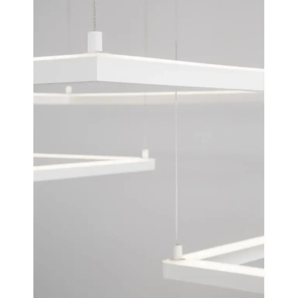 LAMPA wisząca JAEN LE41428 Luces Exclusivas minimalistyczna OPRAWA kwadratowy ZWIS LED 50W 3000K metalowy biały