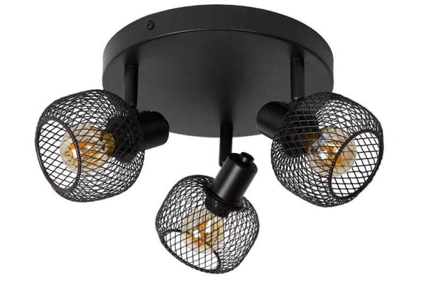 Sufitowa LAMPA loftowa MAREN 77978/13/30 Lucide metalowa OPRAWA plafon okrągły regulowany czarny