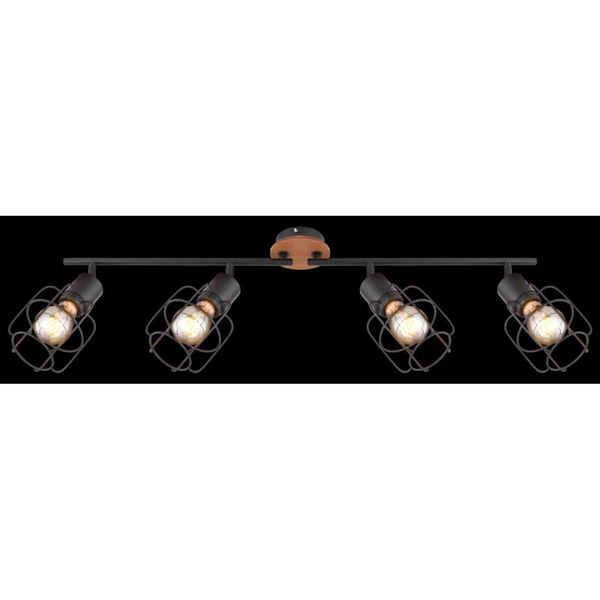 Nasufitowa lampa Willa 54037-4 druciane reflektorki czarne