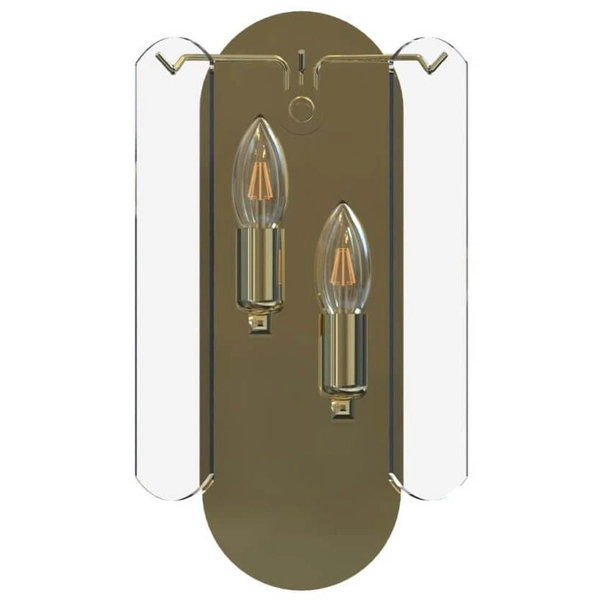 Szklany kinkiet ścienny Nira MB3523-2-EGN Zumaline złota przezroczysta