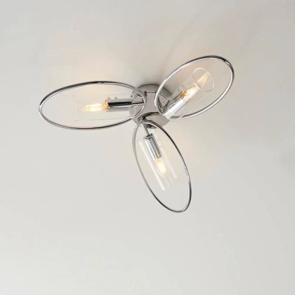 Potrójna lampa sufitowa Amari 96833 szklana chrom przezroczysty