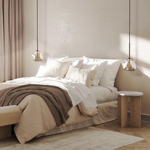 Wisząca lampa glamour Lava 11025 kula do sypialni brązowa bursztynowa