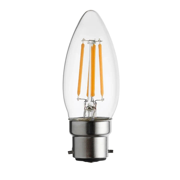 Świecznikowa żarówka B22 112118 LED 4W 2700K ściemnialna przezroczysta