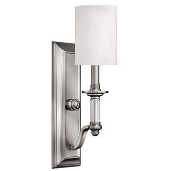 Ścienna LAMPA industrialna HK-SUSSEX1 Elstead HINKLEY tuba OPRAWA metalowy kinkiet szczotkowany nikiel biały