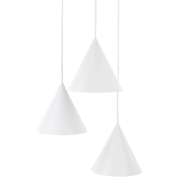 Stożkowa lampa wisząca CONO 10012 potrójna biały