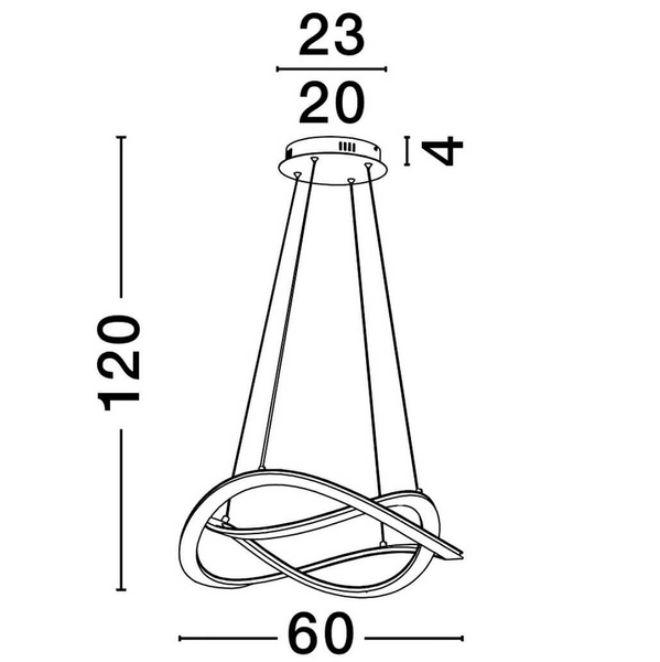 Zwisająca lampa nad wyspę JAUJA LE44328 LED 87W 3000K fala złota