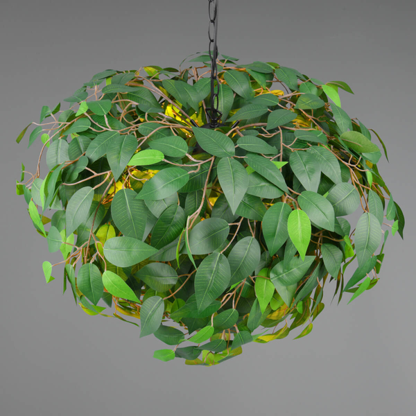 Lampa wisząca do jadalni Leavy R10464015 RL Light liście zielona czarna