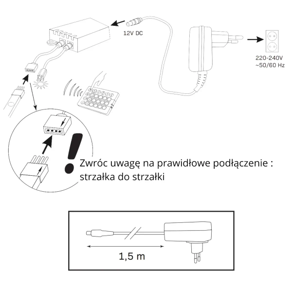 Ozdobna taśma LED RGB 314437 Polux 14W IP20 6500K