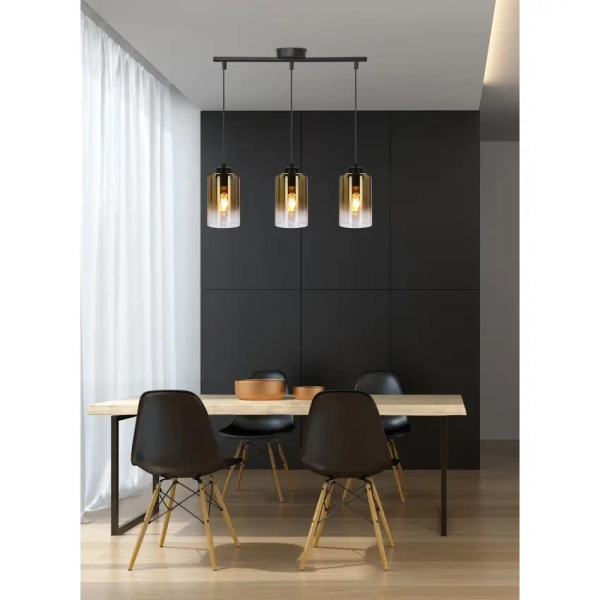 Wisząca lampa szklana Aspra 33-16270 bursztynowy przezroczysty czarny