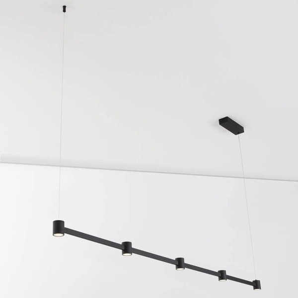 Zwisająca lampa z reflektorkami PISCO LE44356 LED 30W 3000K czarna