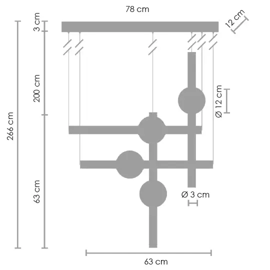 Designerska lampa podwieszana O-line ST-1691S-4 Step LED 128W 3000K mosiądz
