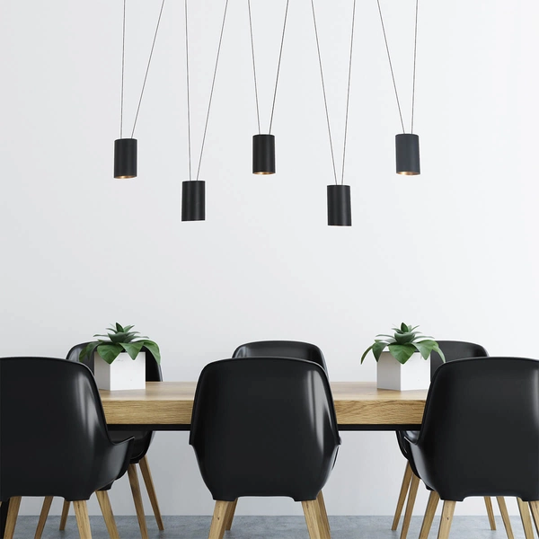 Wisząca lampa metalowa Toledo LP-432/5P BK tuby do salonu czarne