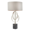 Stołowa lampa hampton L&-195217 Light& z abażurem antyczne srebro