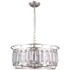 LAMPA wisząca PRISCILLA PND-43388-6B Italux okrągła OPRAWA glamour ZWIS na łańcuchu kryształki crystal srebrne szampańskie