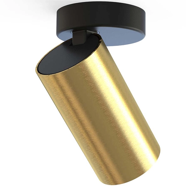 Regulowany downlight pokojowy Mono 7778 reflektorek czarny mosiądz