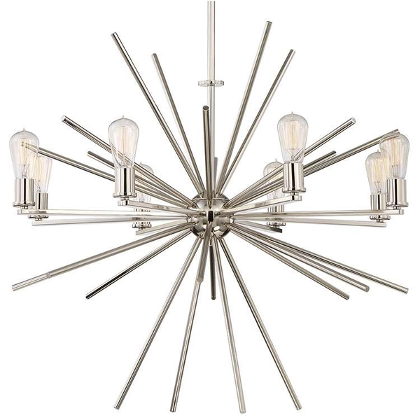 Wisząca LAMPA żyrandol CARNEGIE QZ-CARNEGIE8-IS Elstead QUOIZEL metalowa OPRAWA zwis pręty sticks industrialne srebrne