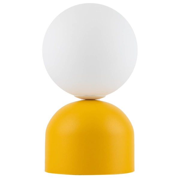 Biurkowa lampka Miki 16040 do sypialni bubble bańka biała żółta