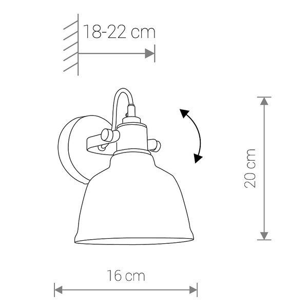 Industrialny kinkiet szklany Amalfi 9154 przydymiony do sypialni