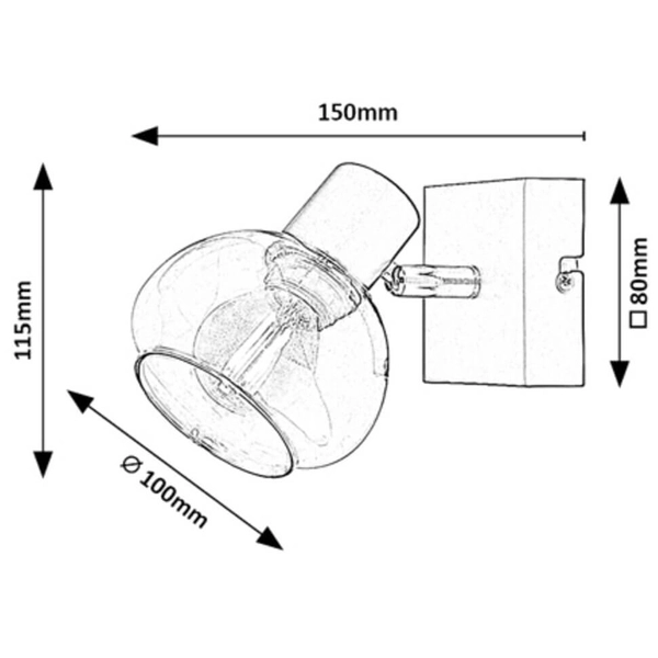 Loftowa lampa ścienna Sullivan 3295 szklany kinkiet do salonu czarny