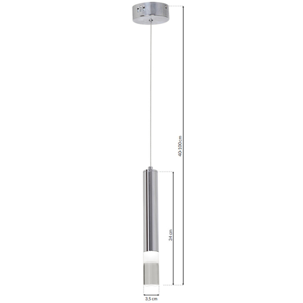 LAMPA wisząca ICE ML321 Milagro zwis OPRAWA tuba sopel LED 5W 4000K chrom