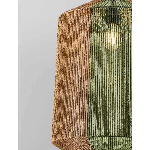 Skandynawska wisząca lampa SONVERA LE45347 do sypialni drewno-zieleń