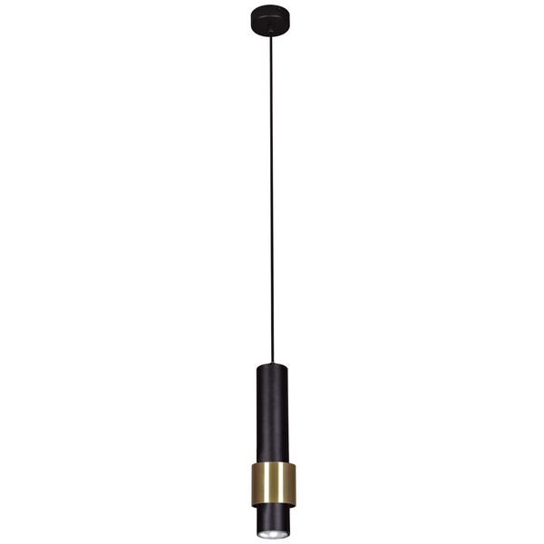 LAMPA okrągła Pern K-4716 Kaja wisząca OPRAWA tuba ZWIS metalowy sopel czarny złoty