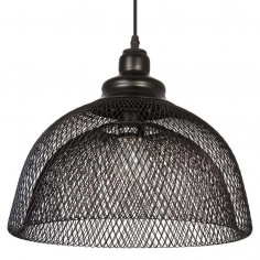 LAMPA wisząca VEN W-N 1791/1H druciana OPRAWA zwis kopuła siatka czarna