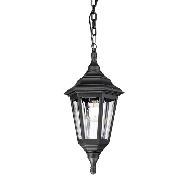 Lampa wisząca industrialna KINSALE-CHAIN Elstead na łańcuchu czarna