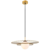 Druciana lampa wisząca ALISON MDM-4001/1 GD okrągła kula ball złoty biały