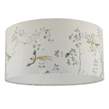 Materiałowy klosz do lampy regulowana Marble MAR1629-EH Dar Lighting motyw kwiatowy szary