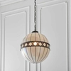 Lampa wisząca kula Fargo 67045 Interiors Tiffany do jadalni szkło beżowa czarna