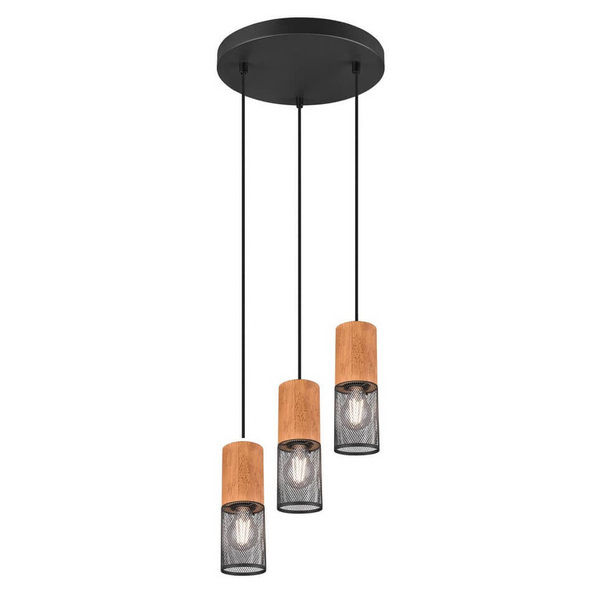Potrójna lampa wisząca Tosh 304330332 tubki metalowe brązowe czarne