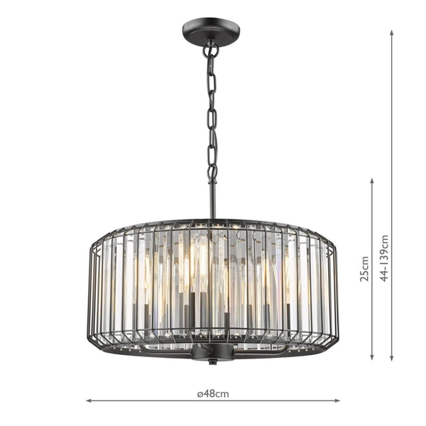 Szklana lampa wisząca Naeva NAE0422 Dar Lighting przezroczysta czarna