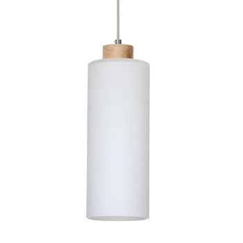 Loftowa lampa wisząca ZEFIR 113860174 zwis szklany przezroczysty drewno