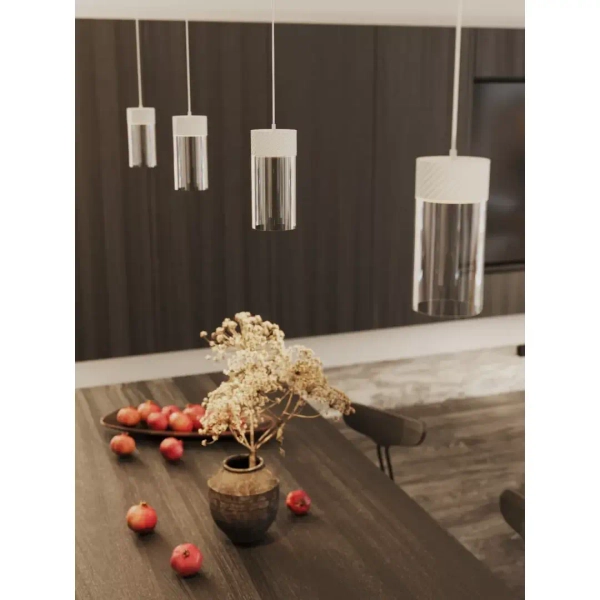 Minimalistyczna lampa wisząca FUSION P0646 LED 7W 3000K biała