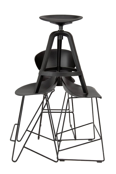 Krzesło barowe ROLF PC-148A czarne 66 cm - polipropylen
