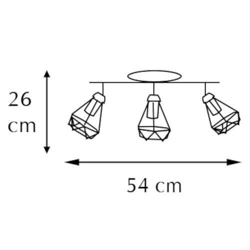Przysufitowa lampa 3-punktowa 8414/3 BL ruchoma czarna